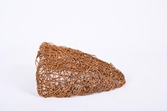 Paar italienische verschachtelte Rattan-Wandlampen aus der Mitte des Jahrhunderts, 1970er Jahre