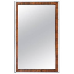 Pair of Midcentury Rosewood and Chrome Mirrors by Widdicomb Co / John Stuart
