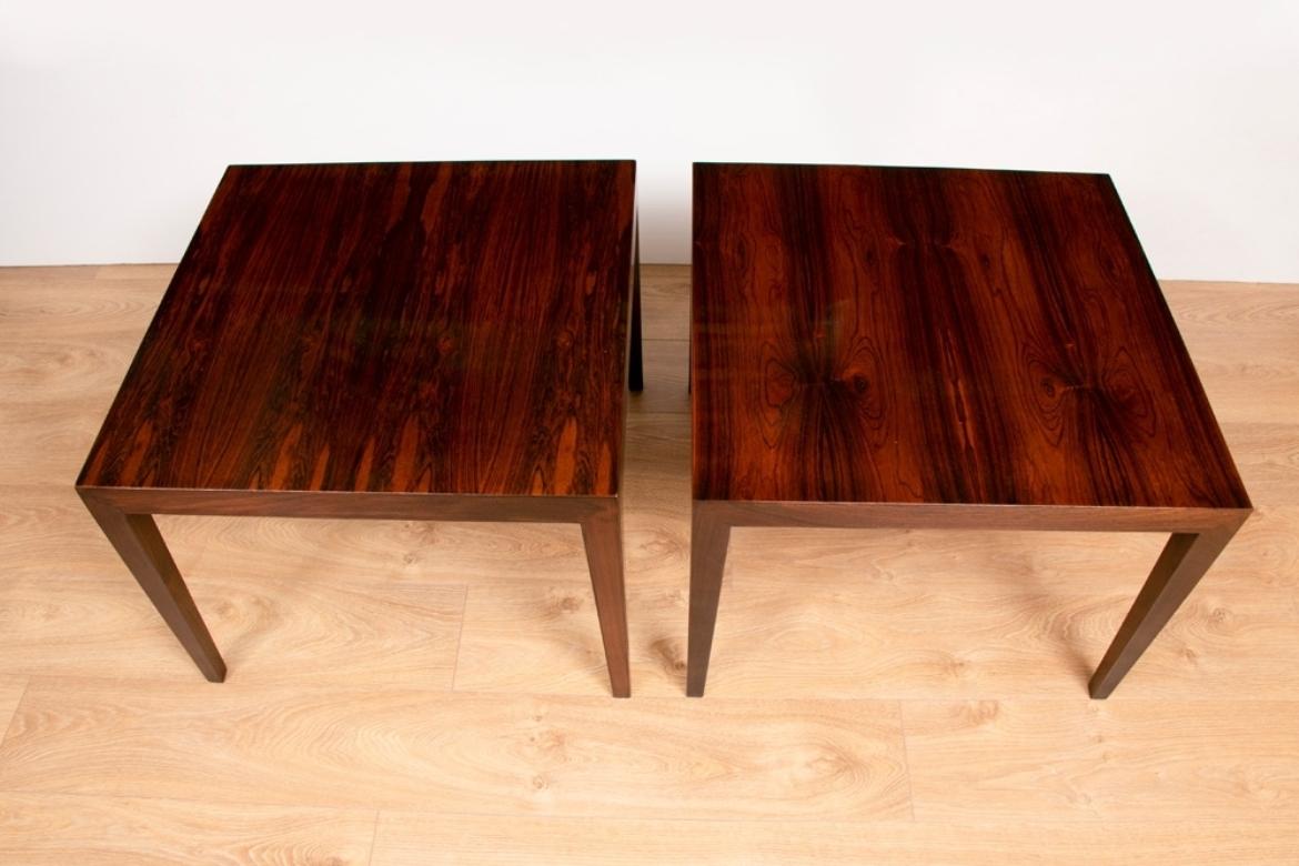 A pair of midcentury side tables designed by Severin Hansen For Haslev Møbelsnedkeri.