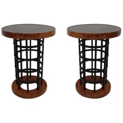 Pair of Midcentury Round Italian Sidetable, 1930
