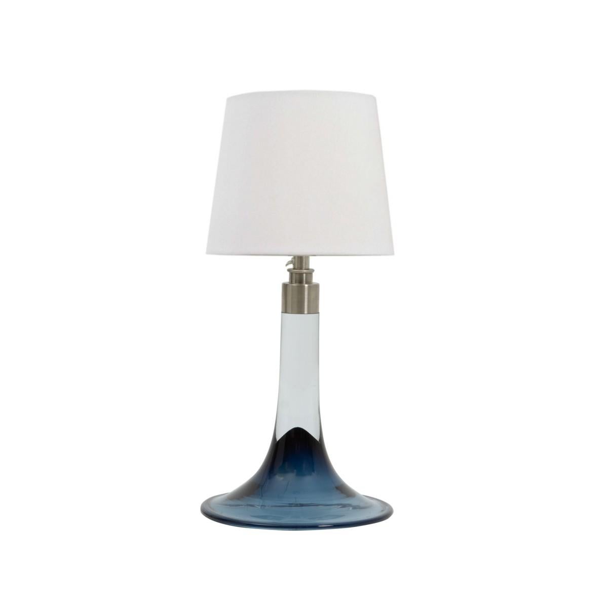 Mid-Century Modern Pair of Midcentury Royal Copenhagen Blue and White Glass Table Lamps