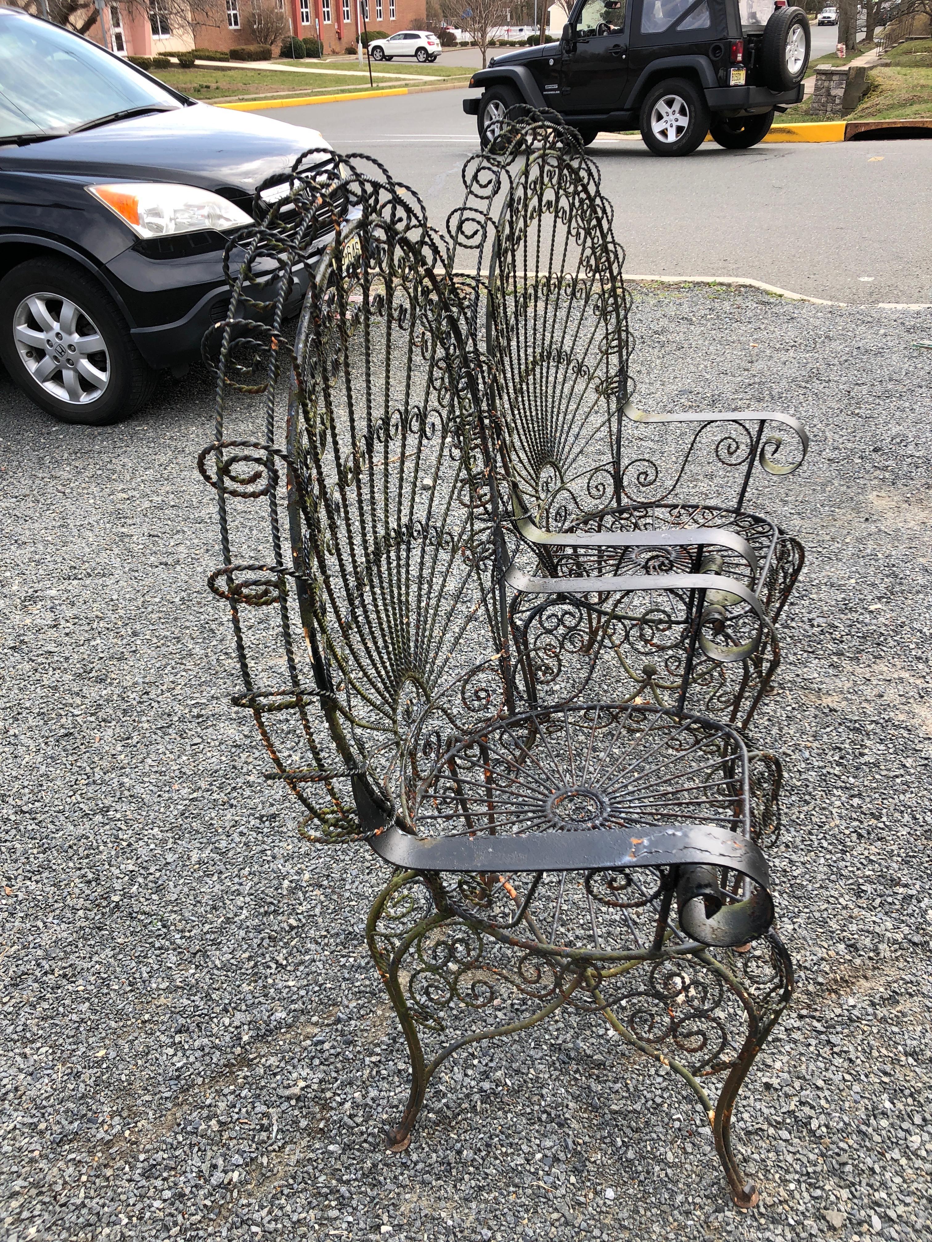metal peacock chairs
