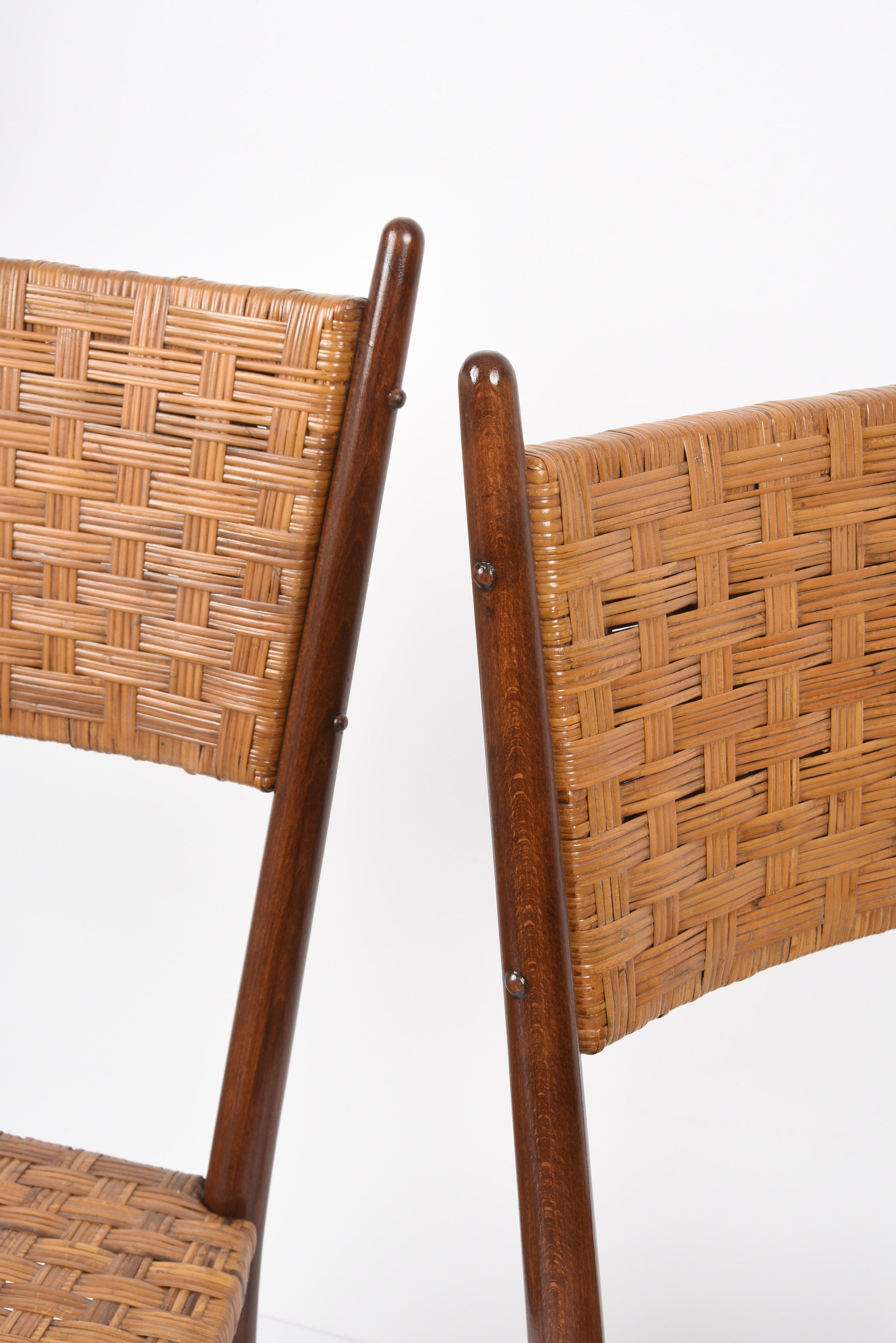 Pair of Midcentury Sanguineti Chiavari Beech Wood Italian Chairs, 1950s For Sale 7