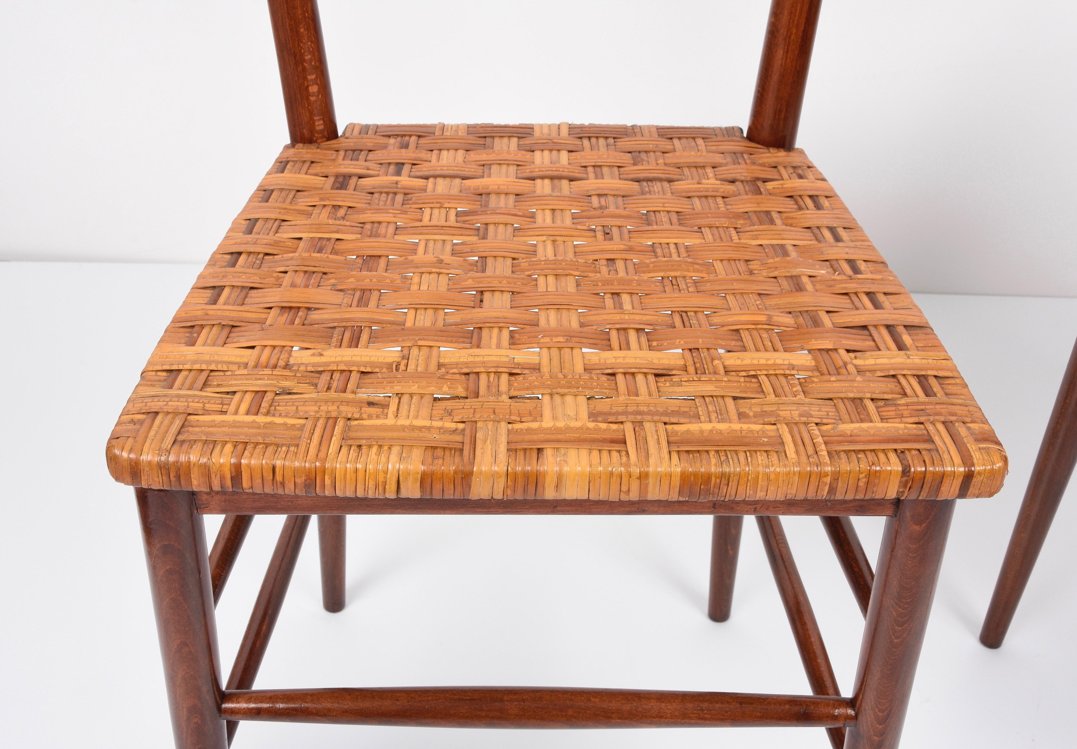 Pair of Midcentury Sanguineti Chiavari Beech Wood Italian Chairs, 1950s For Sale 8