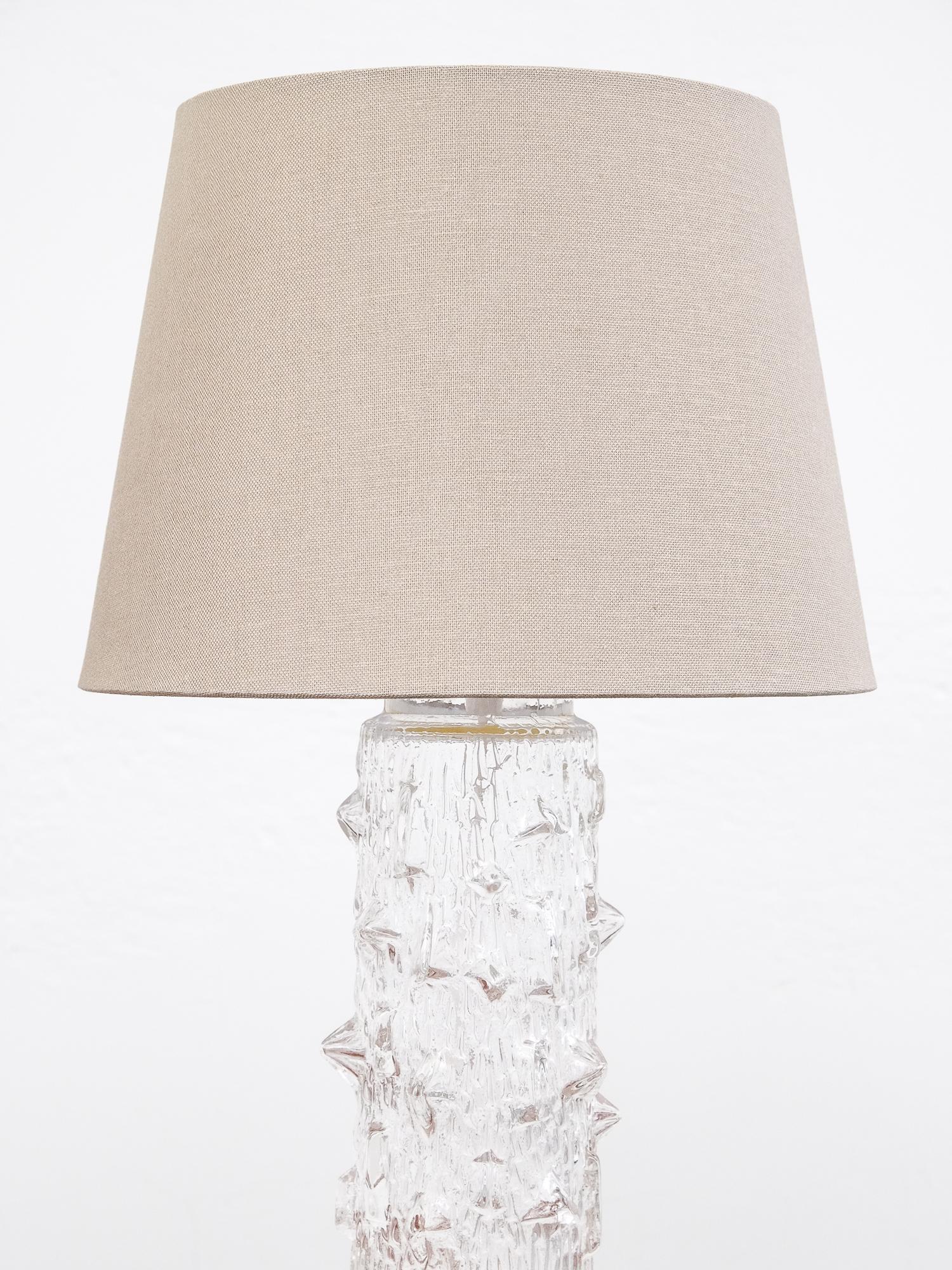 Scandinavian Modern Pair of Midcentury Scandinavian Clear Glass Table Lamps
