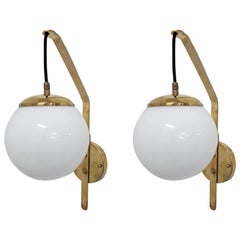 Pair of Midcentury Sconces, 4 Pairs Available