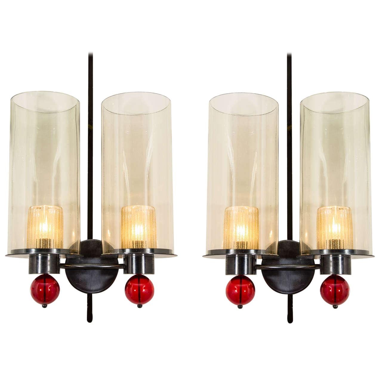 Pair of Midcentury Sconces For Sale