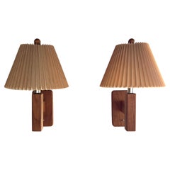 Pair of Midcentury Sconces with Pleated Shades