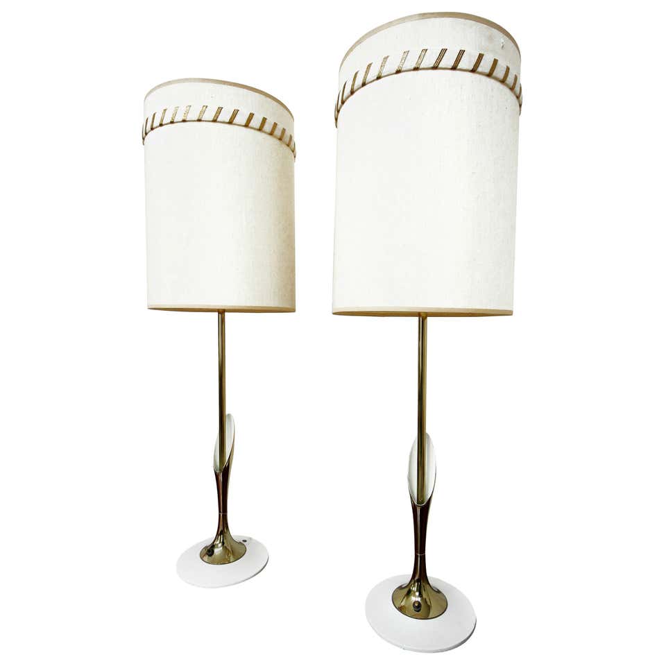 Pair of Midcentury Sculptural Brass Lamps by Laurel Lamp Company For