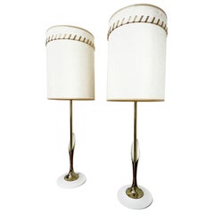 Pair of Midcentury Sculptural Brass Lamps by Laurel Lamp Company