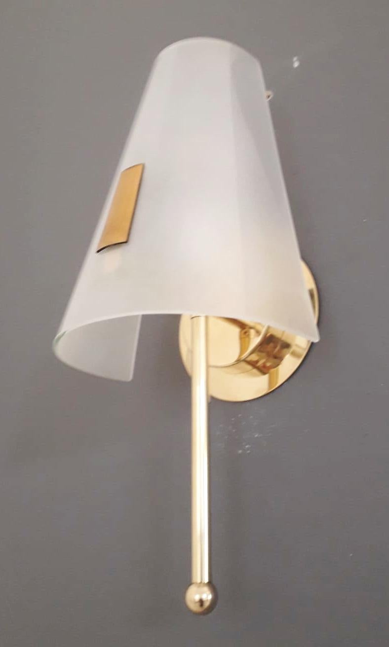 Italian Pair of Midcentury Shade Sconces, 4 Pairs Available For Sale