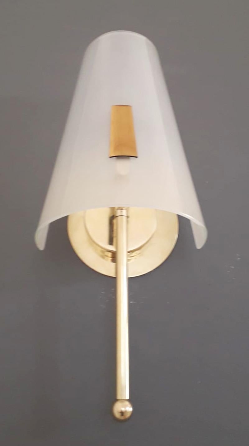 20th Century Pair of Midcentury Shade Sconces, 4 Pairs Available For Sale
