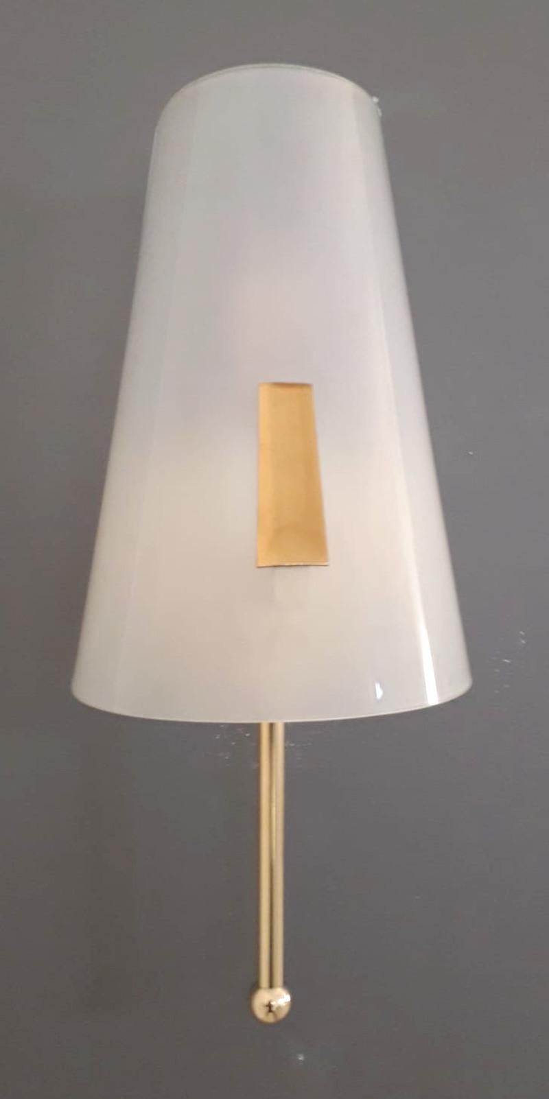 Pair of Midcentury Shade Sconces, 4 Pairs Available For Sale 1