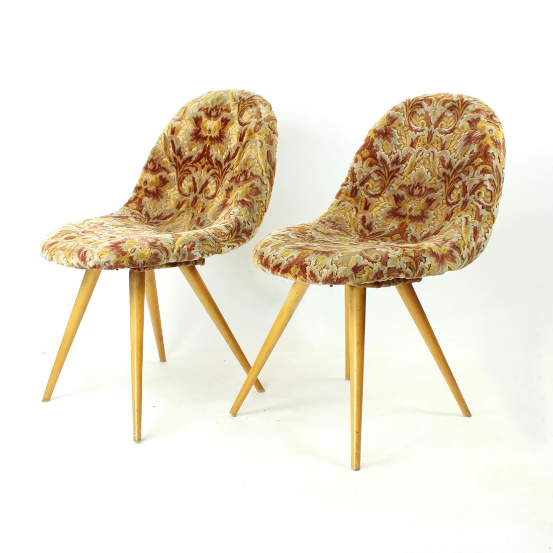 Mid-Century Modern Paire de chaises en coquillage mi-siècle par Miroslav Navratil, Tchécoslovaquie, années 1960 en vente