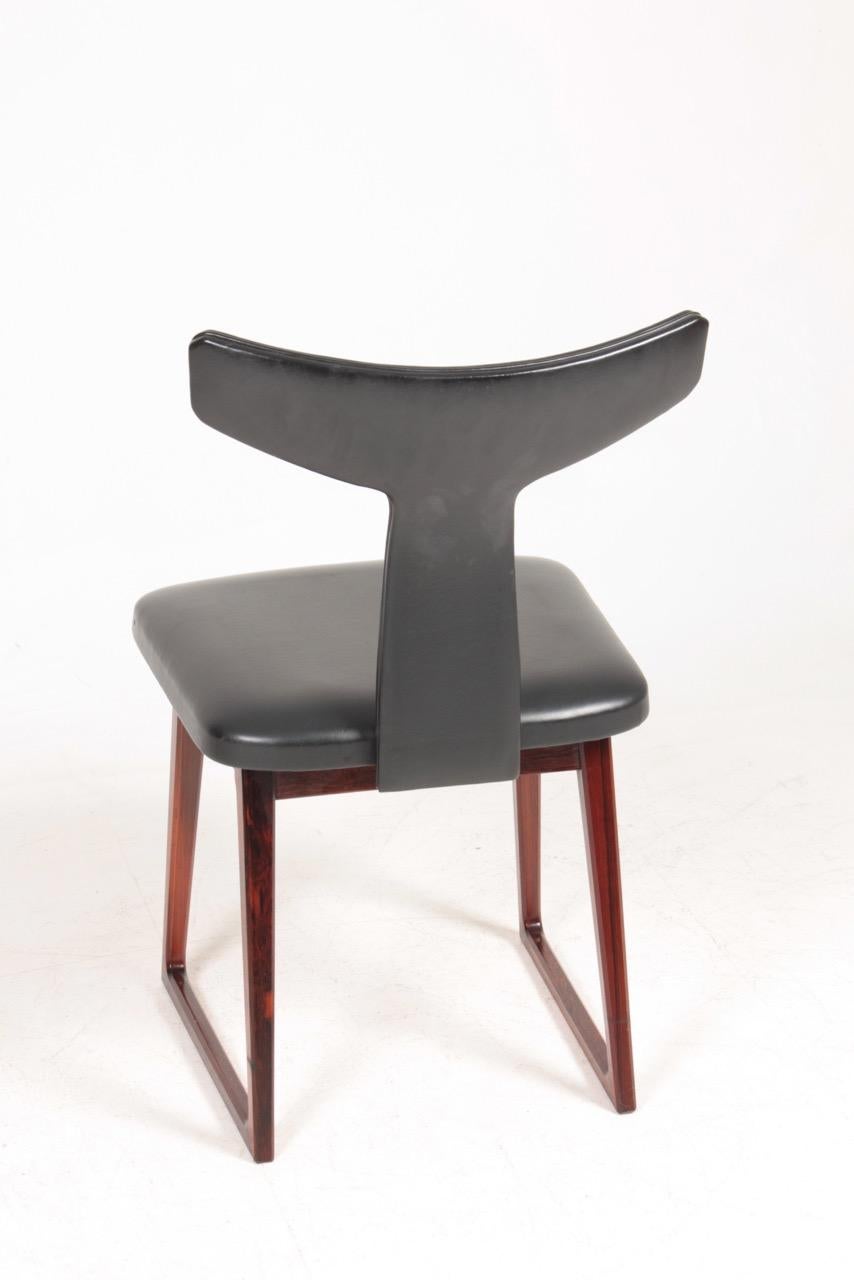 Faux Leather Pair of Midcentury Side Chairs in Rosewood by Sibast, Danish Design, 1960s For Sale