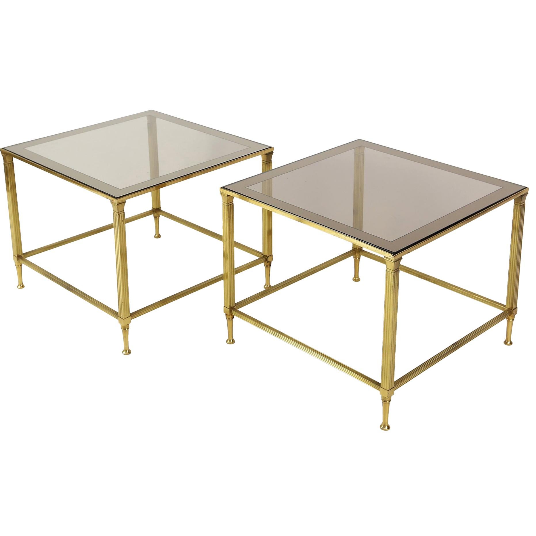 Pair of Midcentury Side Tables by Maison Jansen, France, 1950s For Sale
