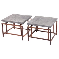 Pair of Midcentury Side Tables in Rosewood and Slate by Henning Nørregaard