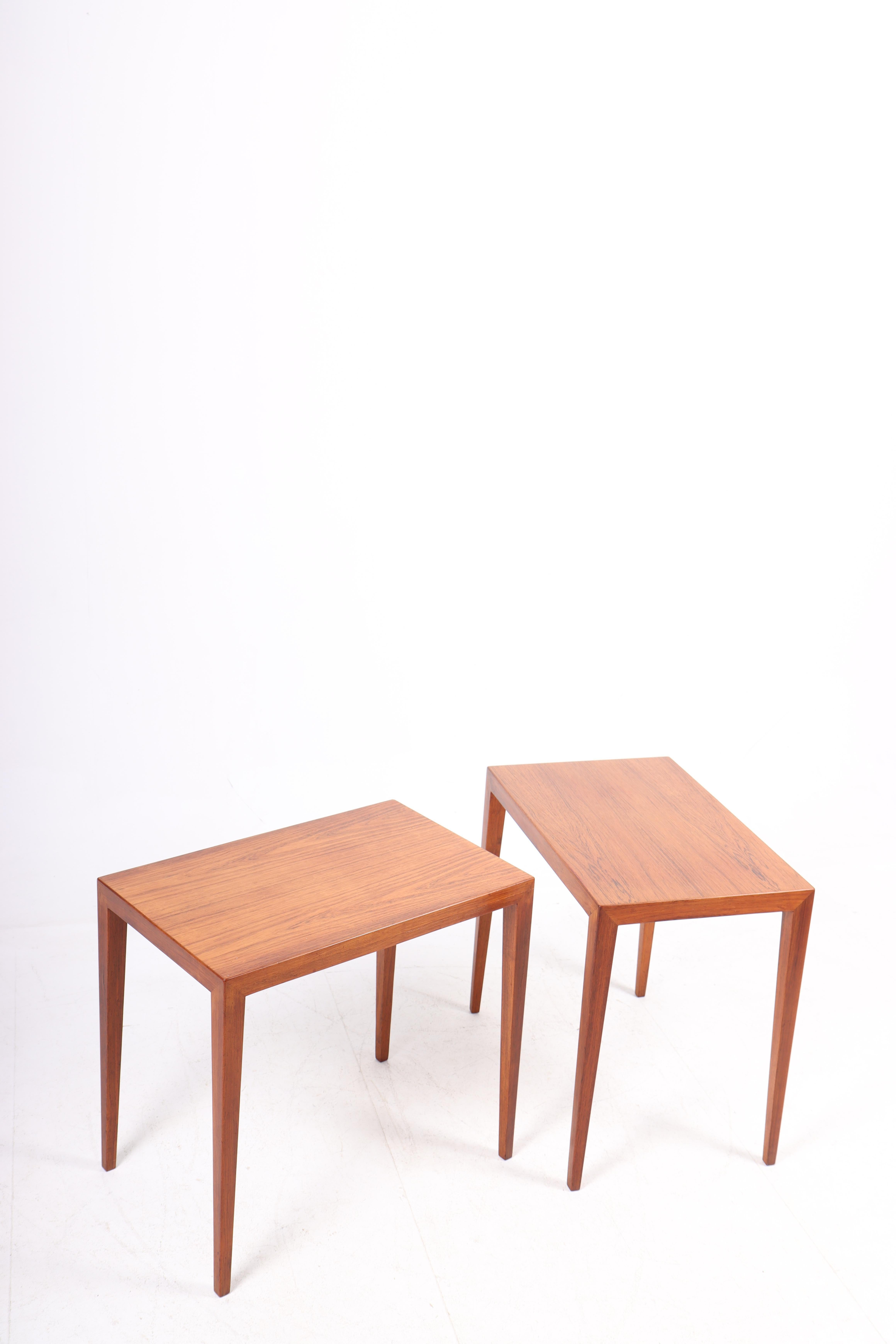 Pair of Midcentury Side Tables in Rosewood by Haslev, Danish Design, 1960s In Good Condition For Sale In Lejre, DK