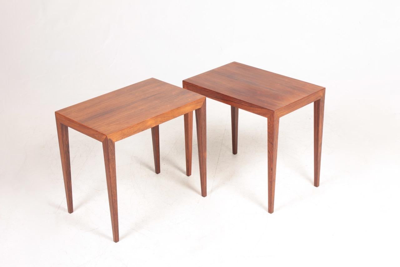 Mid-20th Century Pair of Midcentury Side Tables in Rosewood by Haslev, Danish Design, 1960s
