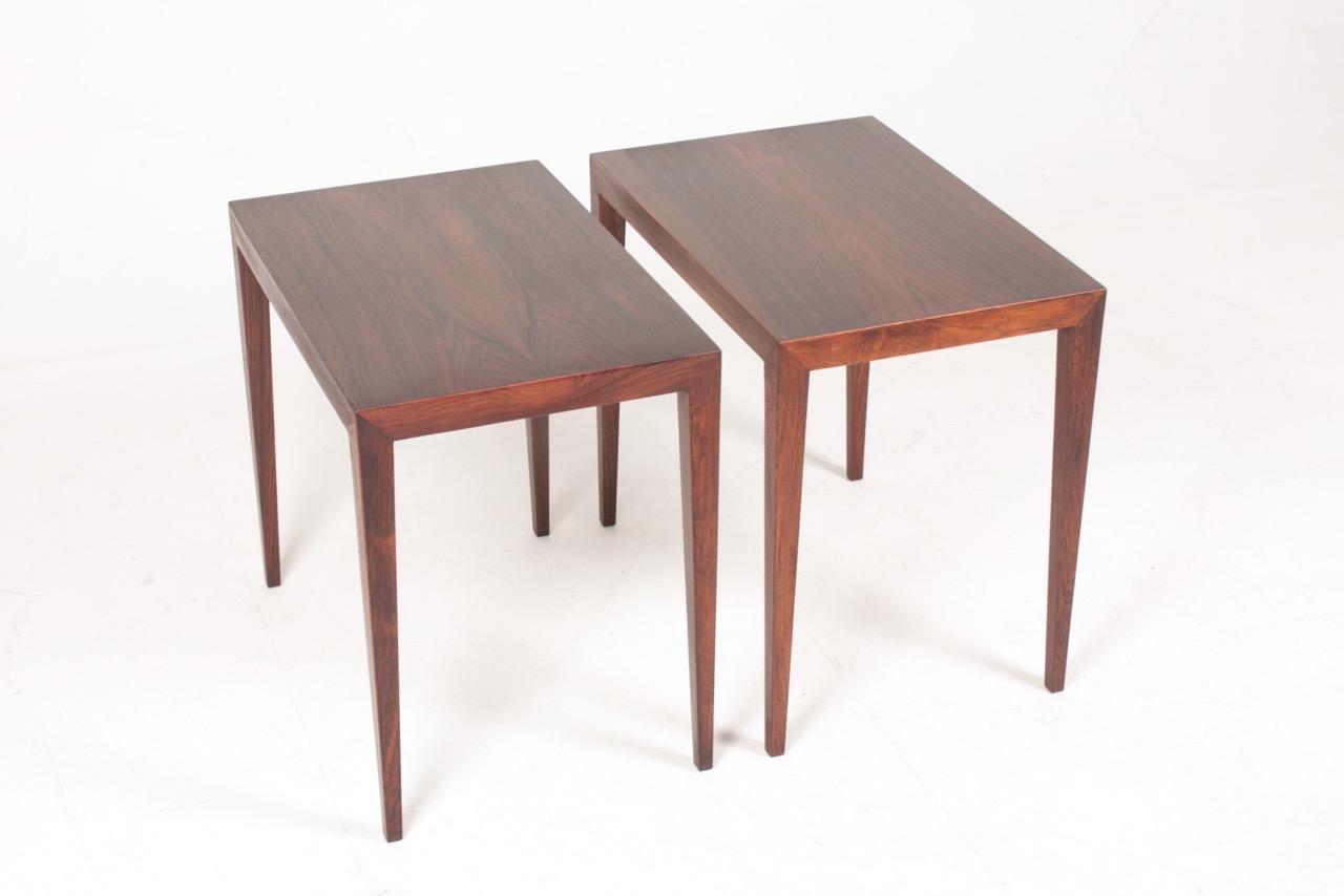 Pair of Midcentury Side Tables in Rosewood by Haslev, Danish Design, 1960s 1
