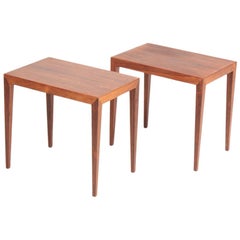 Pair of Midcentury Side Tables in Rosewood by Haslev, Danish Design, 1960s