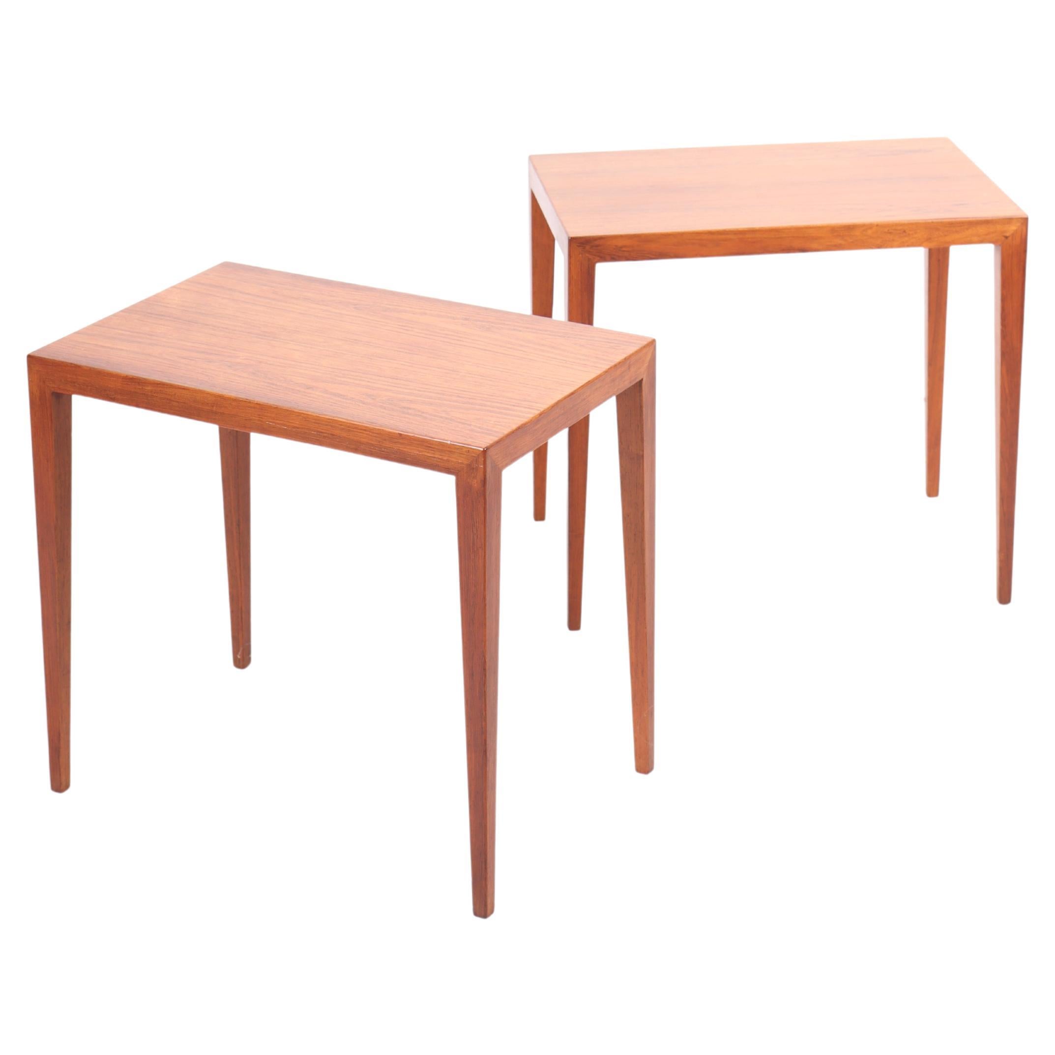 Pair of Midcentury Side Tables in Rosewood by Haslev, Danish Design, 1960s For Sale