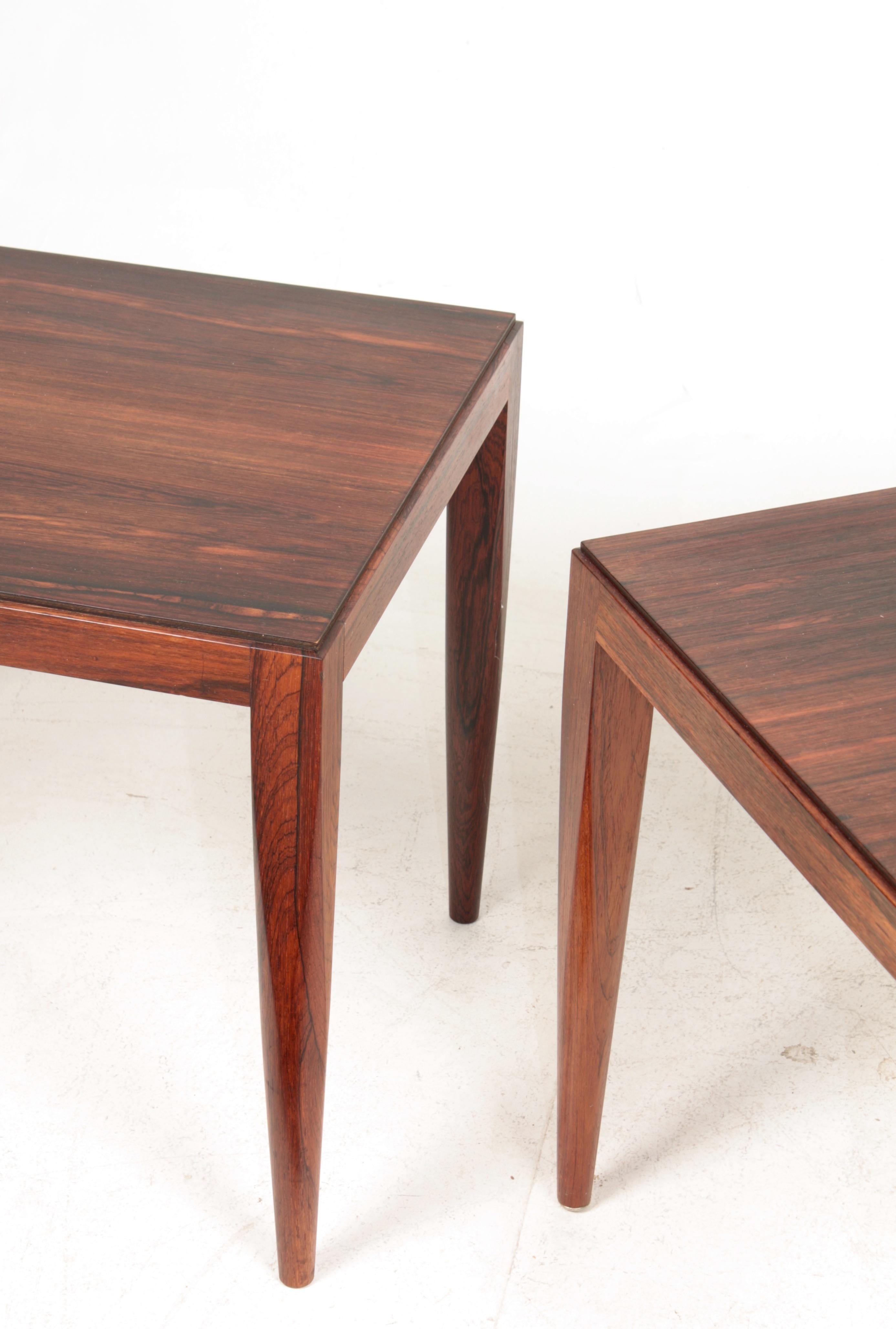 Pair of Midcentury Side Tables in Rosewood by Illum Wikkelsø, 1960s 1