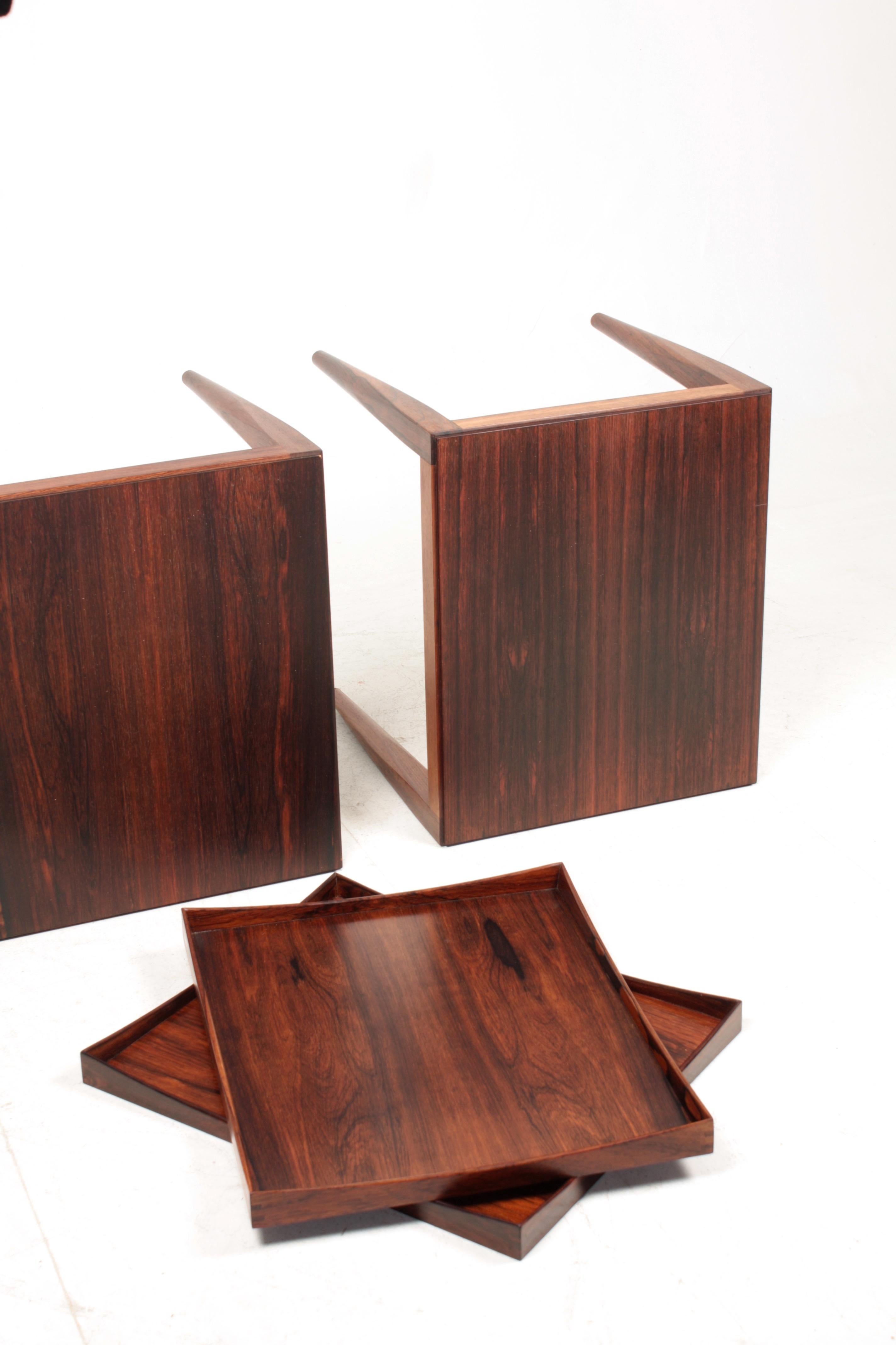 Pair of Midcentury Side Tables in Rosewood by Illum Wikkelsø, 1960s 3