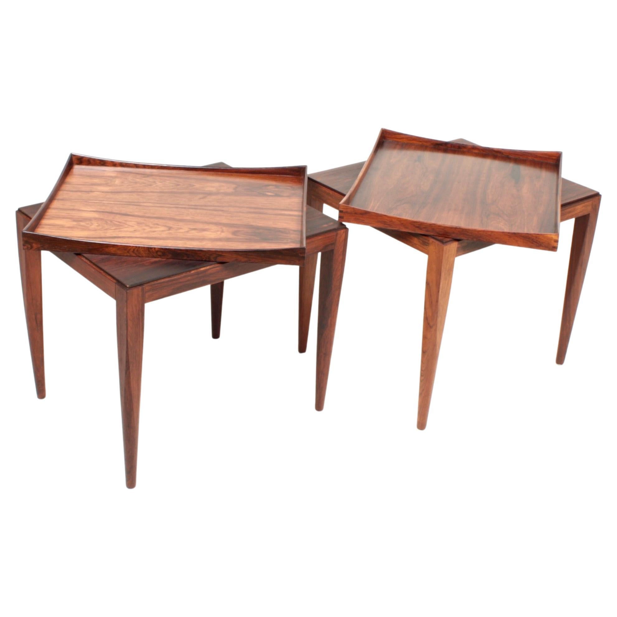 Pair of Midcentury Side Tables in Rosewood by Illum Wikkelsø, 1960s