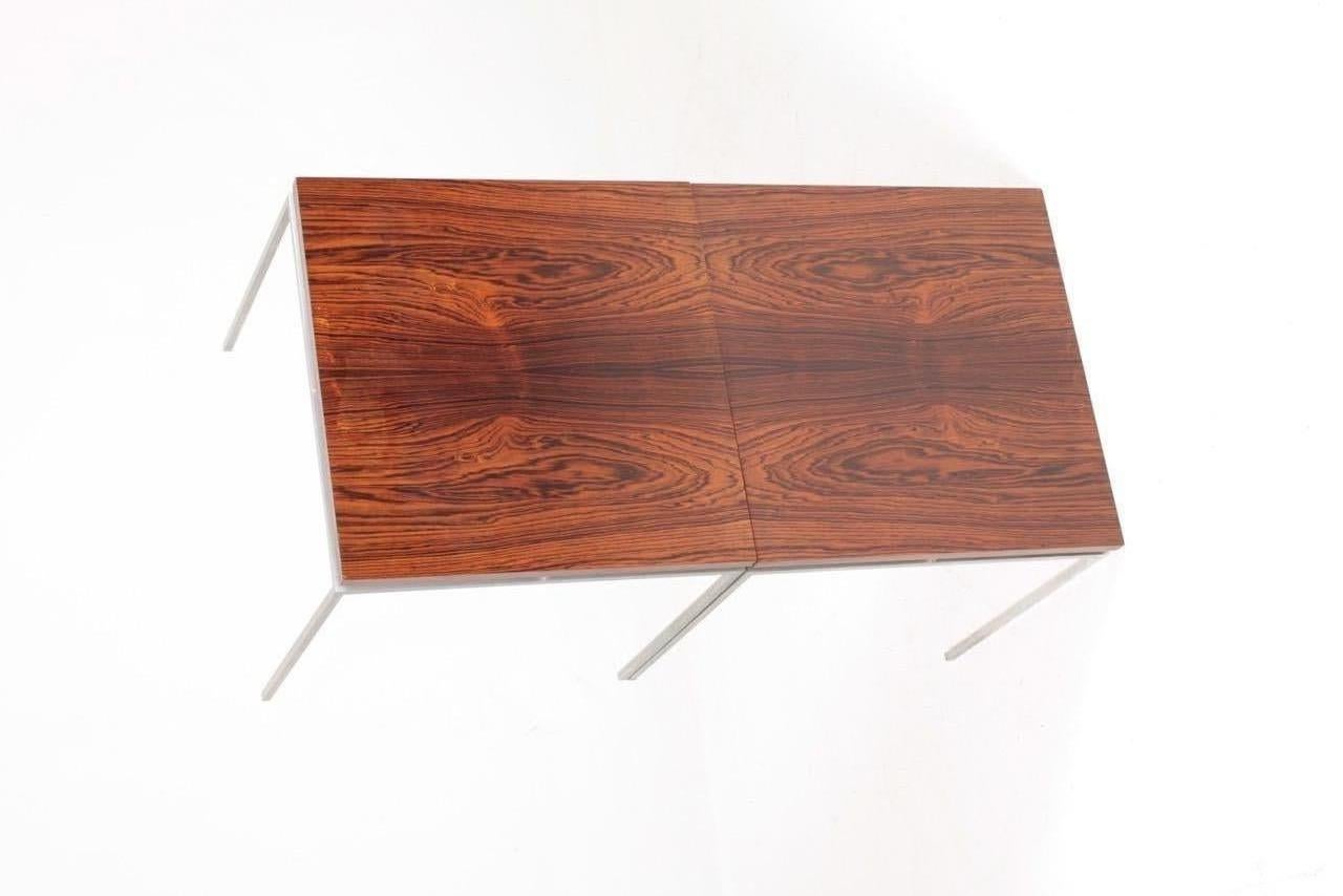 Paire de tables d'appoint mi-siècle en bois de rose de Knud Joos, design danois, années 1960 en vente 3