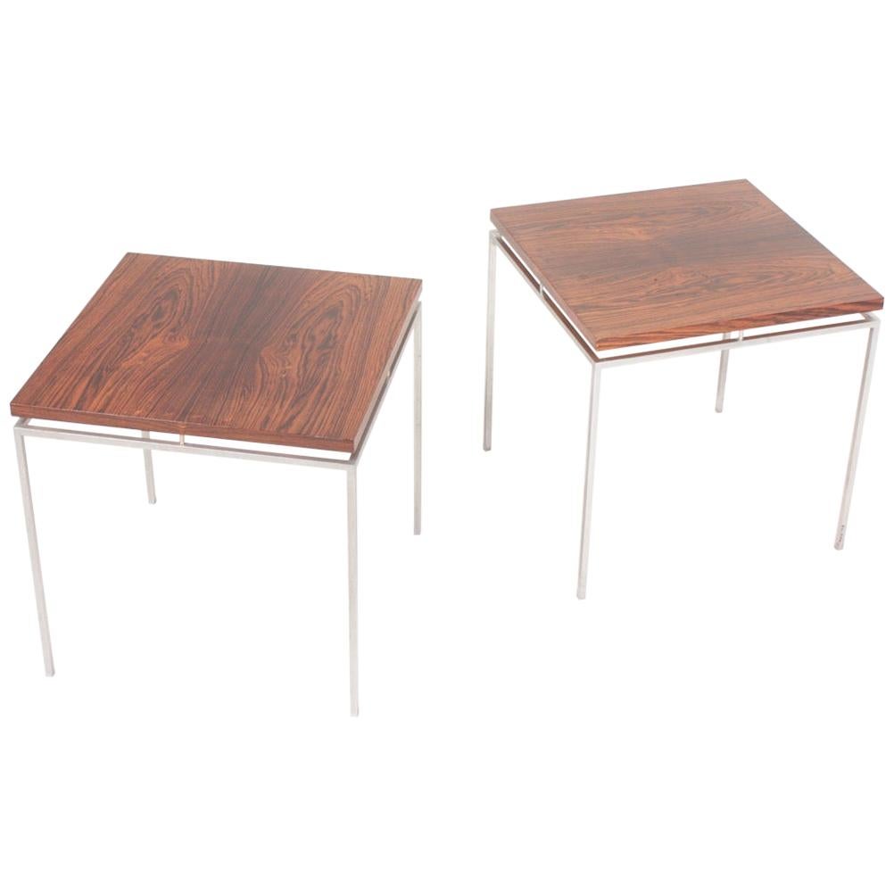 Paire de tables d'appoint mi-siècle en bois de rose de Knud Joos, design danois, années 1960 en vente