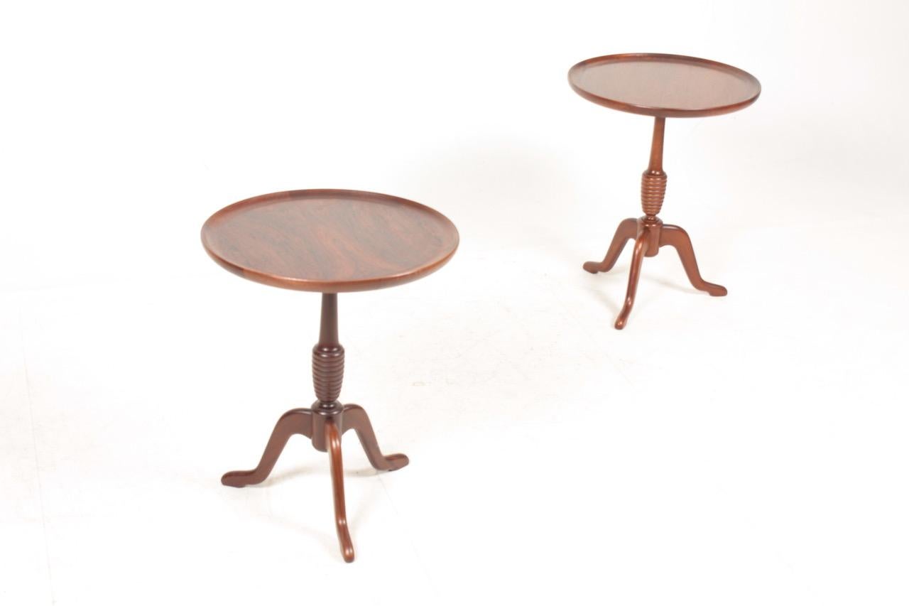 Scandinavian Modern Pair of Midcentury Side Tables in Rosewood, Danish Design, 1950s For Sale