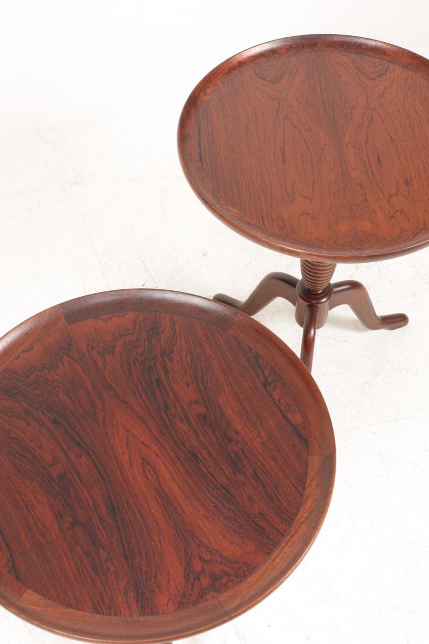Mid-20th Century Pair of Midcentury Side Tables in Rosewood, Danish Design, 1950s For Sale