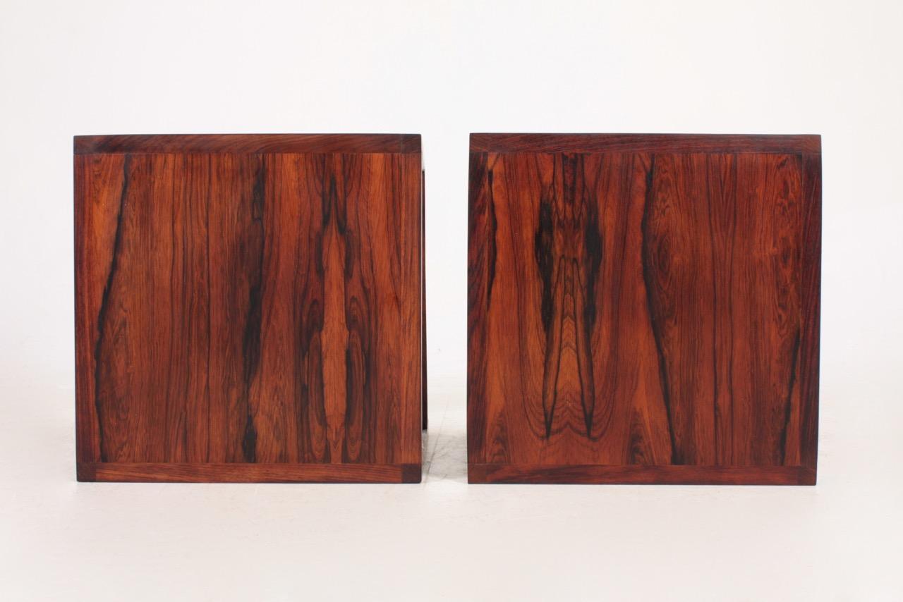 Danish Pair of Midcentury Side Tables in Rosewood Designed by Aksel Kjærsgaard, 1960s For Sale