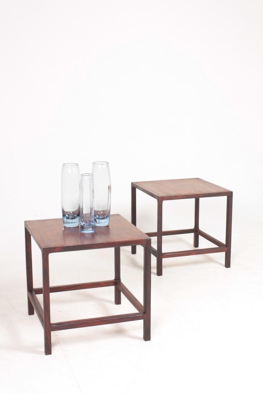 Mid-20th Century Pair of Midcentury Side Tables in Rosewood Designed by Aksel Kjærsgaard, 1960s For Sale