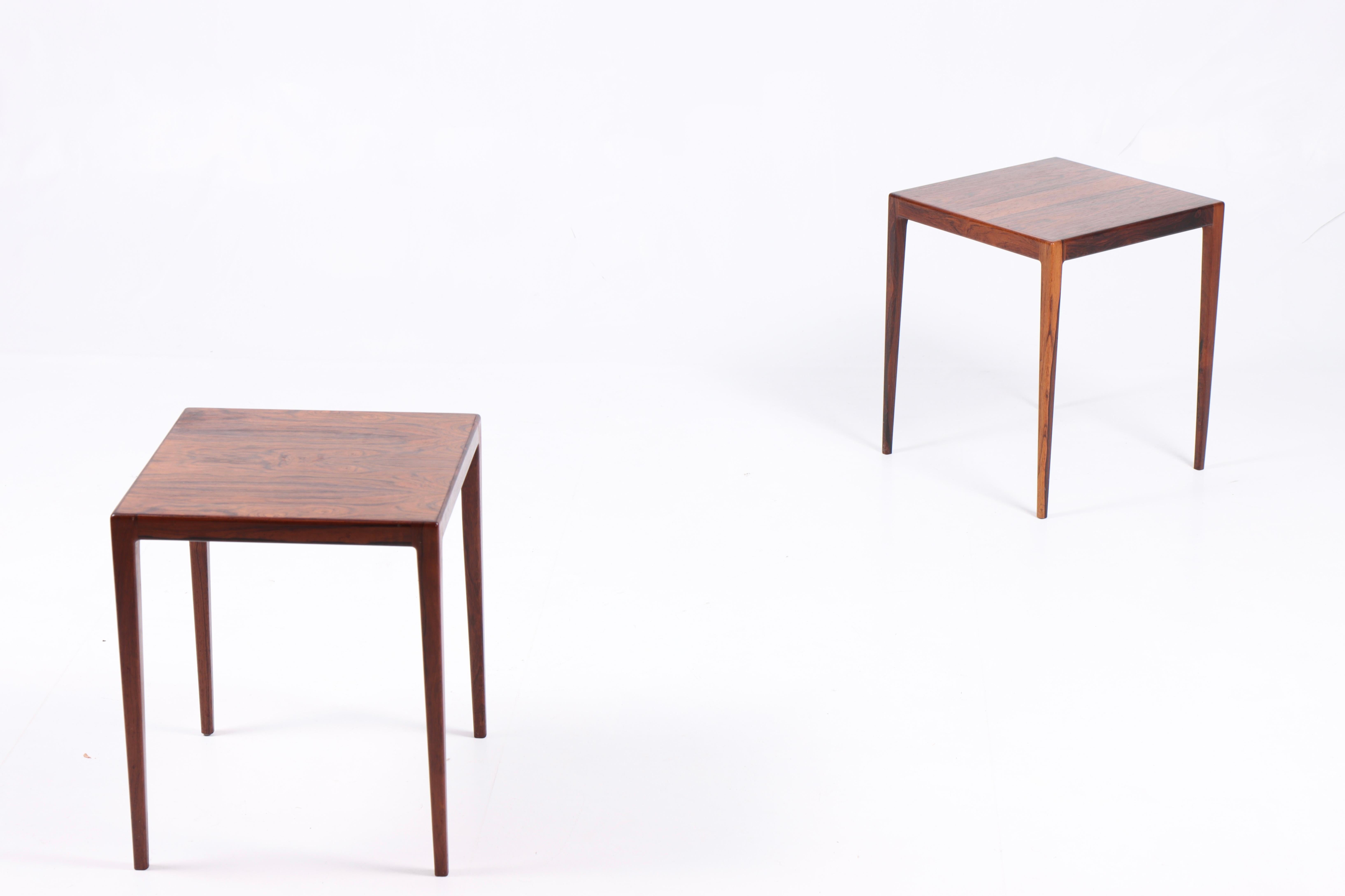 Paire de tables d'appoint du milieu du siècle en bois de rose, fabriquées au Danemark, années 1960 Bon état - En vente à Lejre, DK