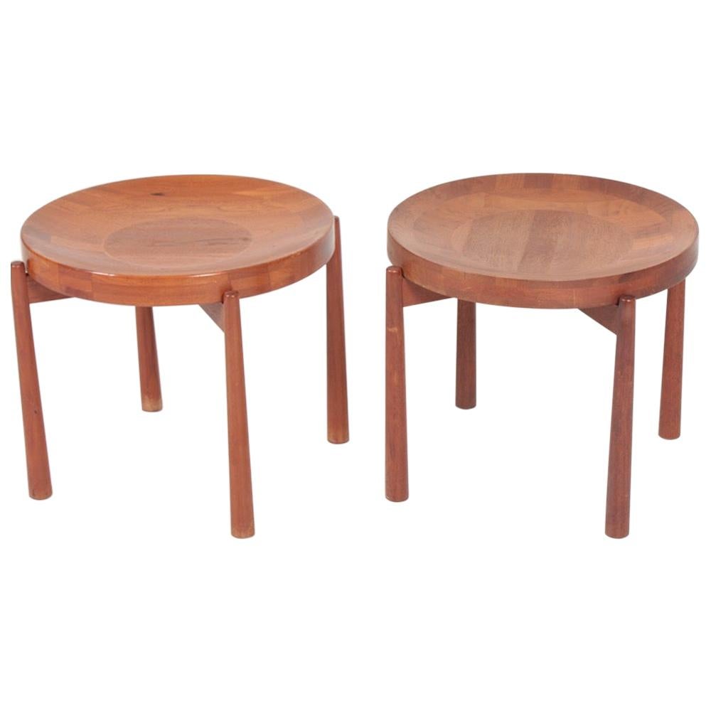 Pair of Midcentury Side Tables in Solid Teak by DUX, Swedish Modern, 1960s
