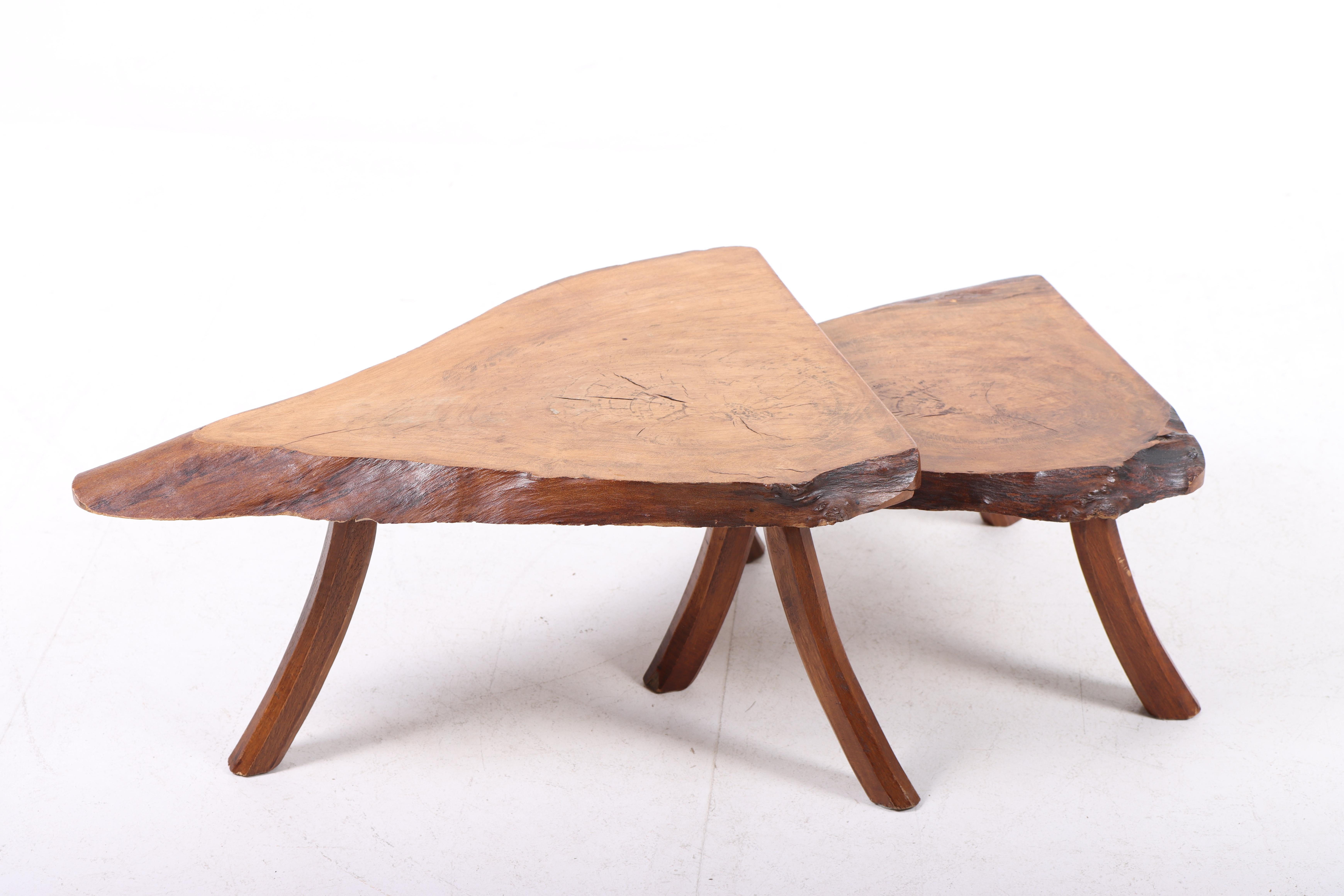 Pair of Mid-Century Side Tables in Walnut by, Danish Design, 1960s In Good Condition In Lejre, DK
