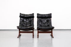 Pair of Midcentury 'Siesta' Leather Lounge Chairs by Ingmar Relling for Westnofa