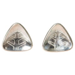 Paire de boucles d'oreilles en argent du milieu du siècle dernier de Ceson, Suède, 1960