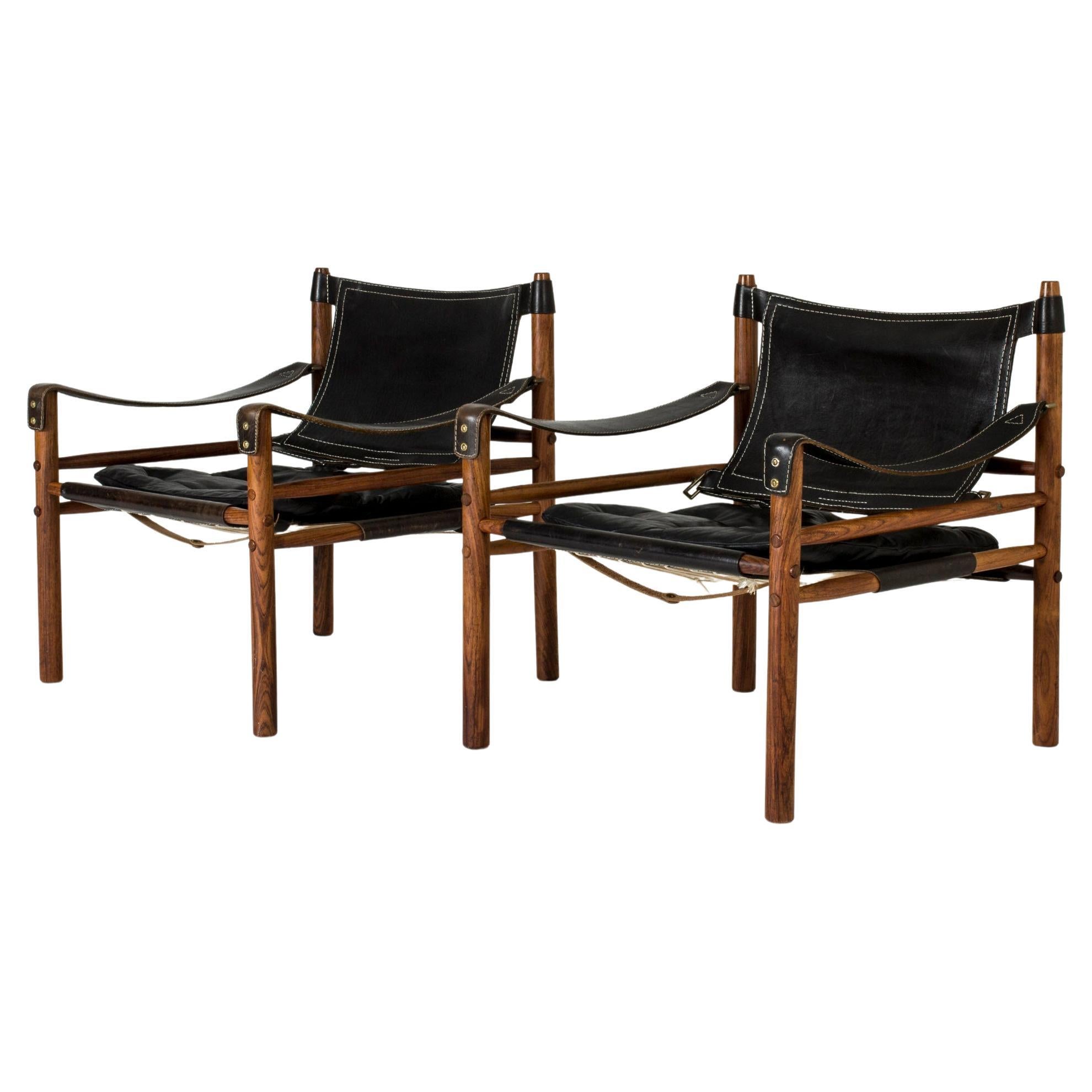 Pair of Midcentury "Sirocco" Lounge Chairs by Arne Norell, Sweden, 1960s