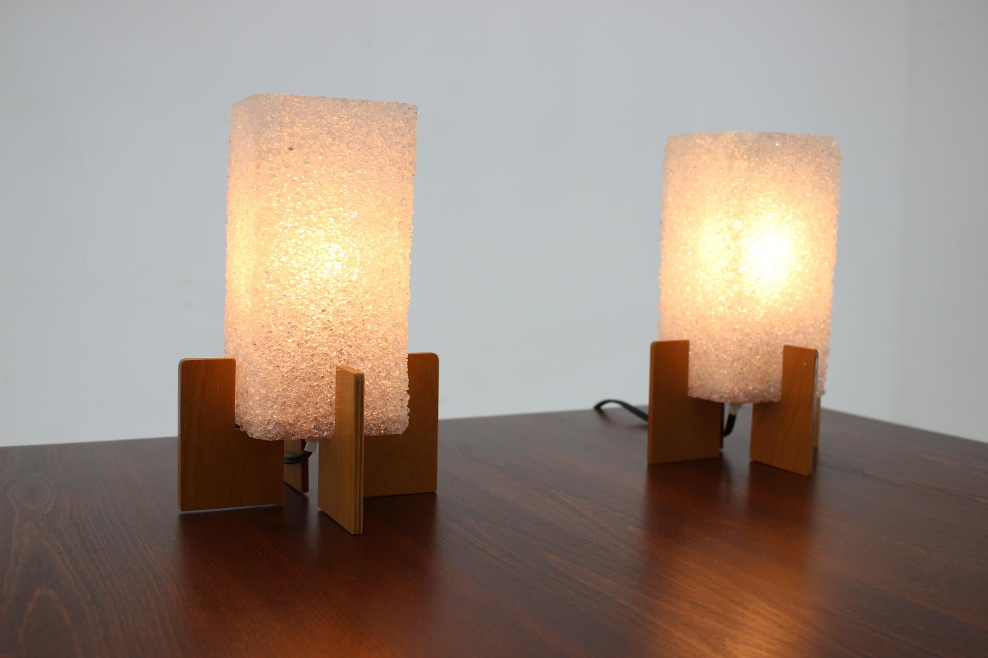 Slovak Pair of Midcentury Space Age Table Lamps 