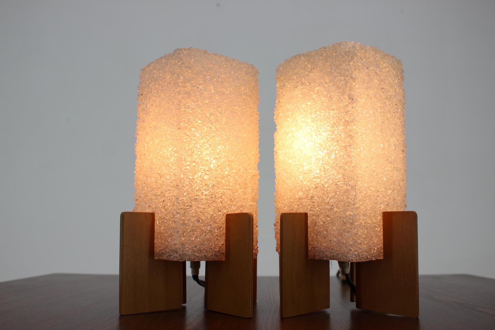 Plastic Pair of Midcentury Space Age Table Lamps 