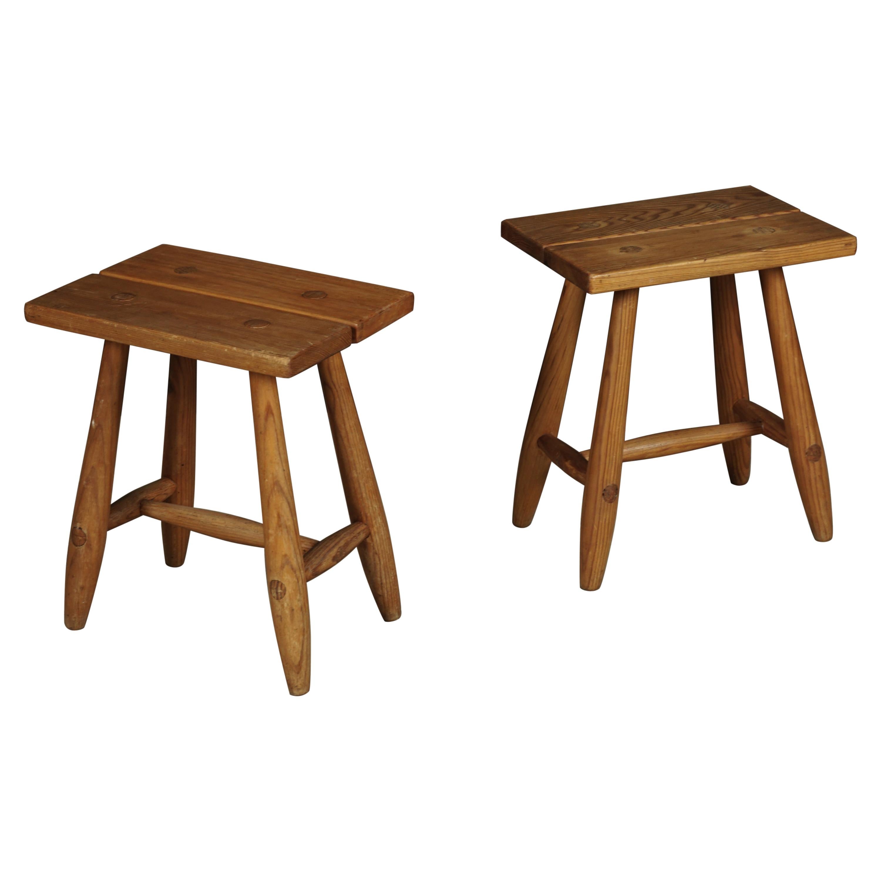 Pair of Midcentury Stools from Sweden, circa 1960