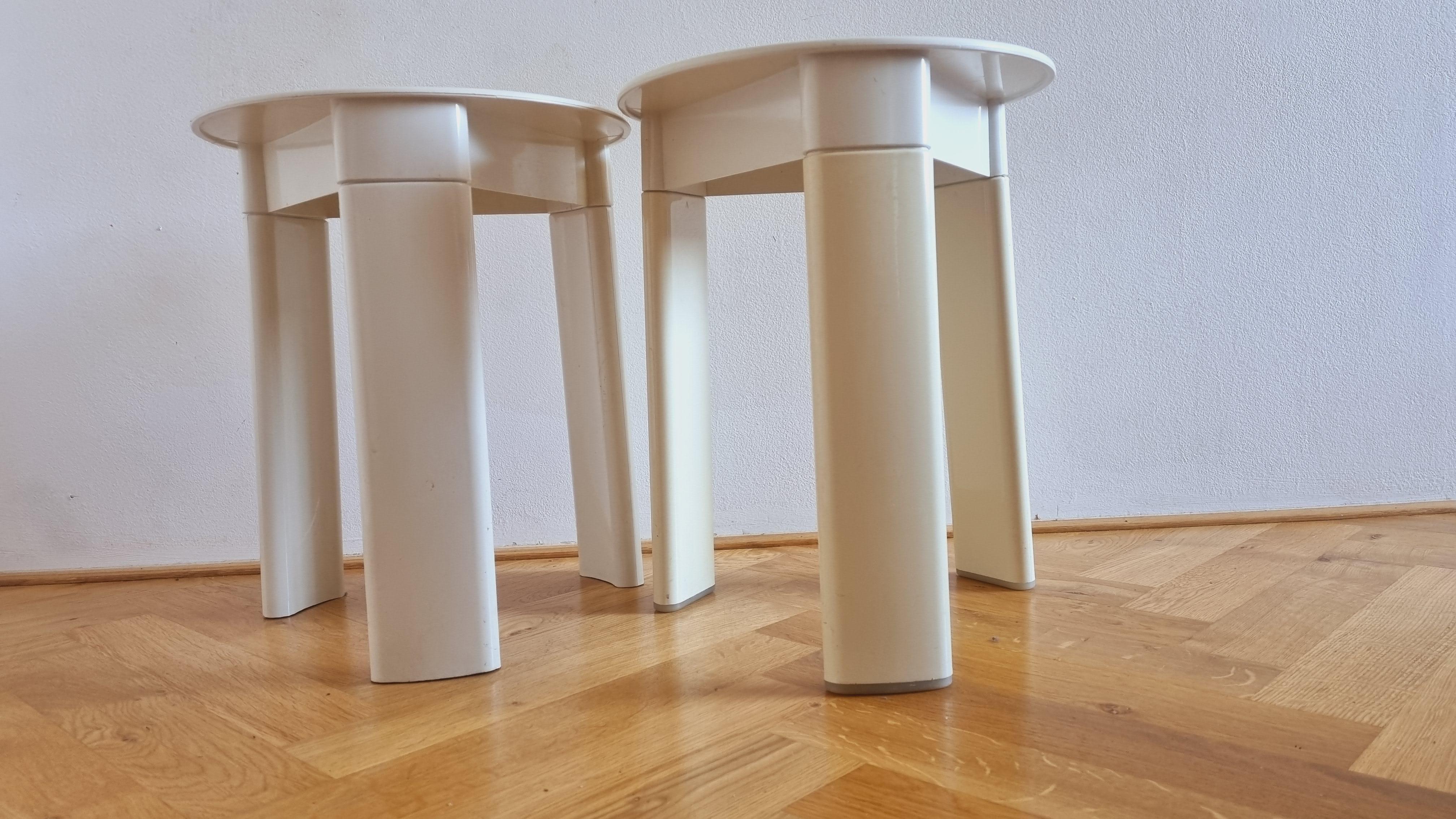 Pair of Midcentury Stools or Side Tables Trio, Olaf Von Bohr, Gedy, Italy, 1970s For Sale 3