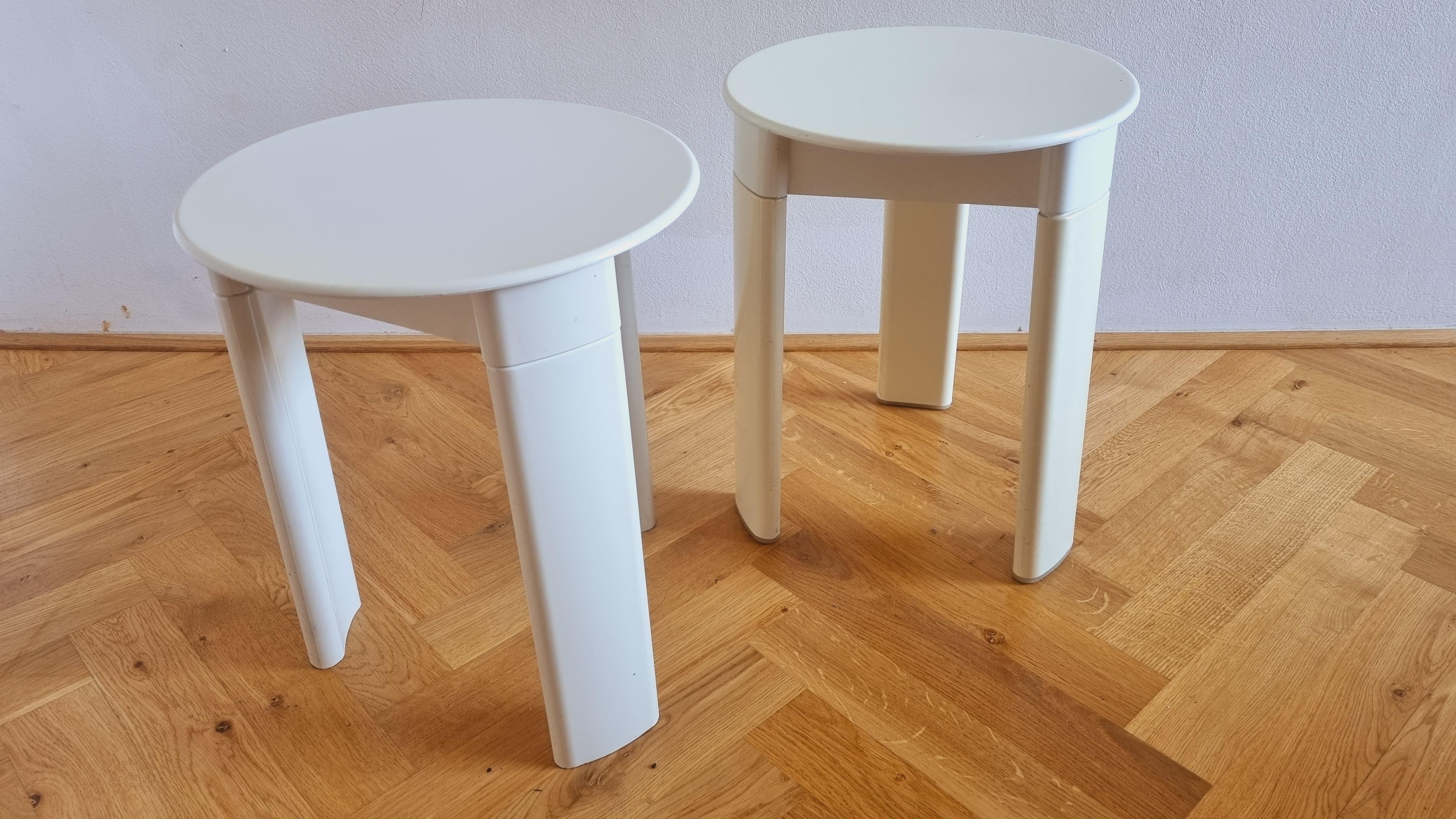 Pair of Midcentury Stools or Side Tables Trio, Olaf Von Bohr, Gedy, Italy, 1970s For Sale 5