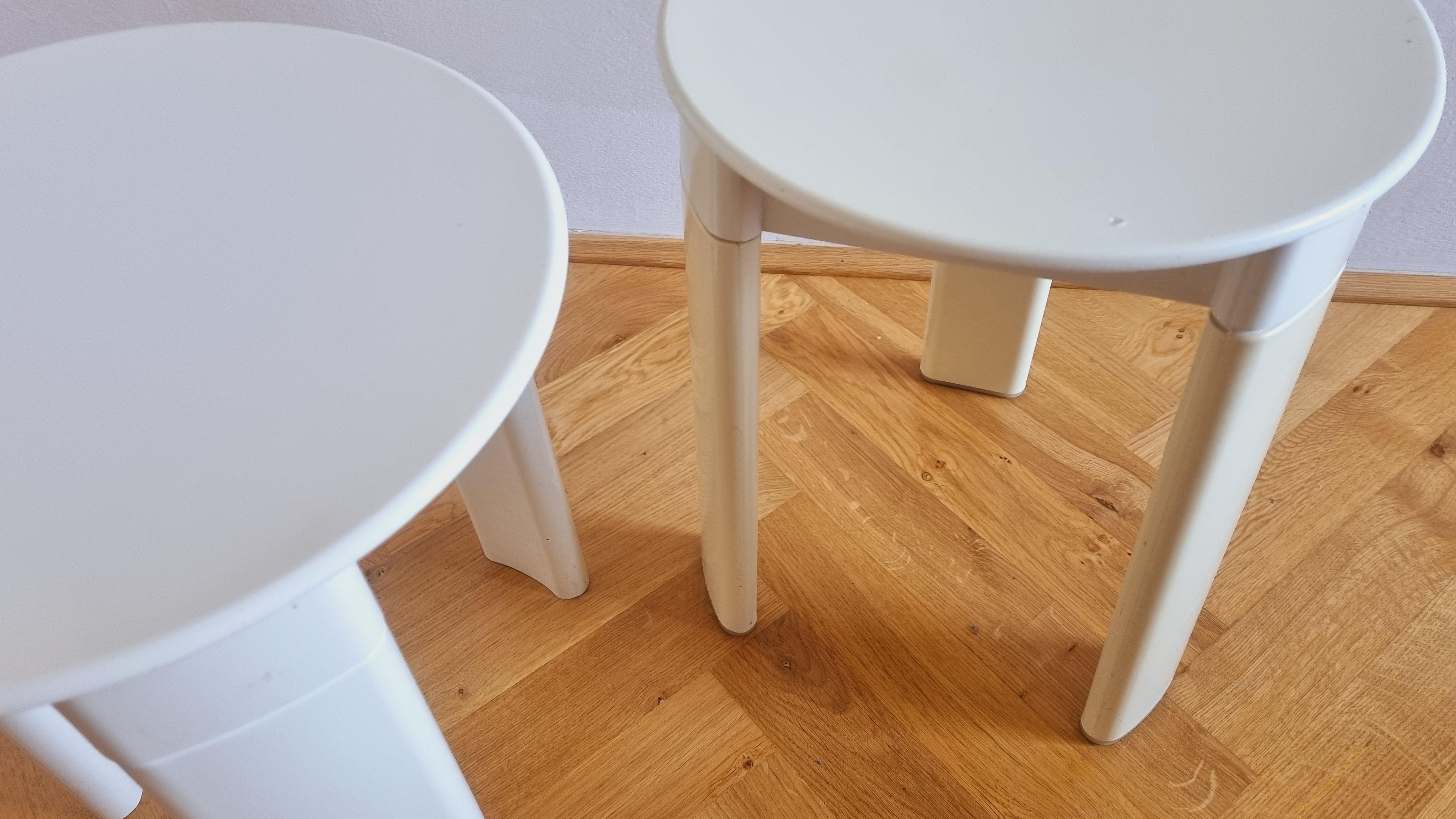 Pair of Midcentury Stools or Side Tables Trio, Olaf Von Bohr, Gedy, Italy, 1970s For Sale 6