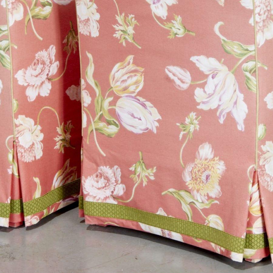 American Pair of Mid‑Century Style Ferrell + Mittman Chintz Club Chairs, Matching Ottoman For Sale