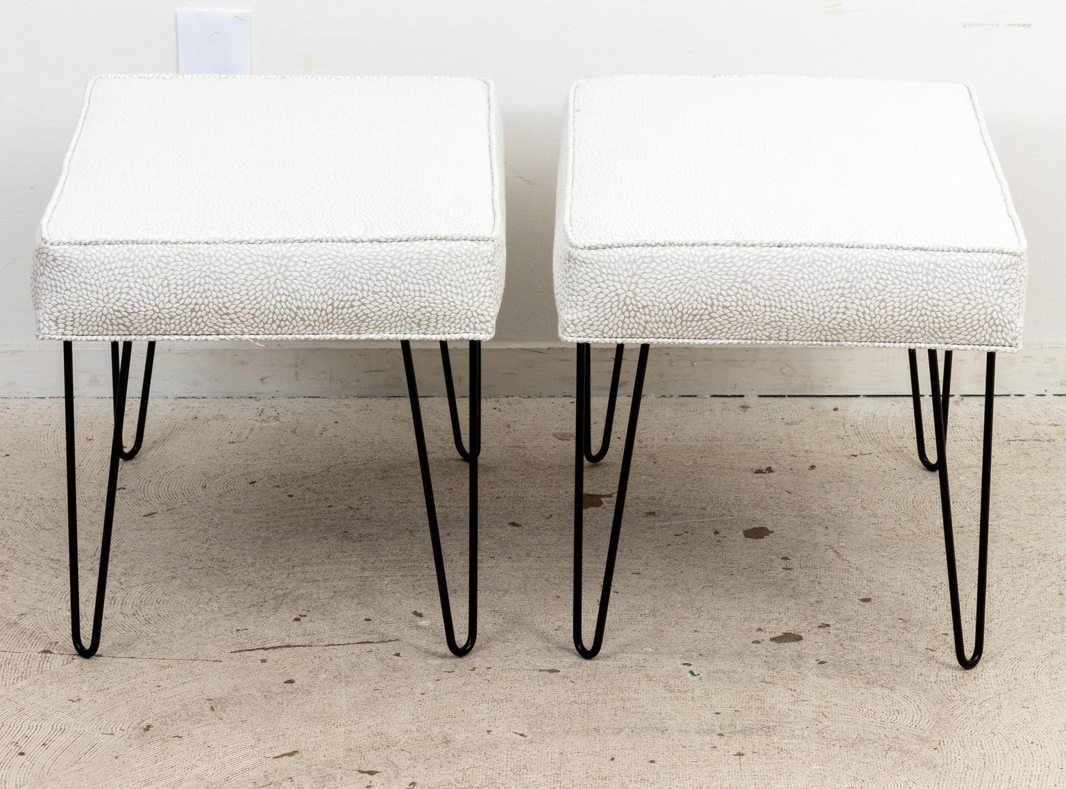 Mid-Century Modern Pair of Midcentury Style Hair Pin Benches For Sale