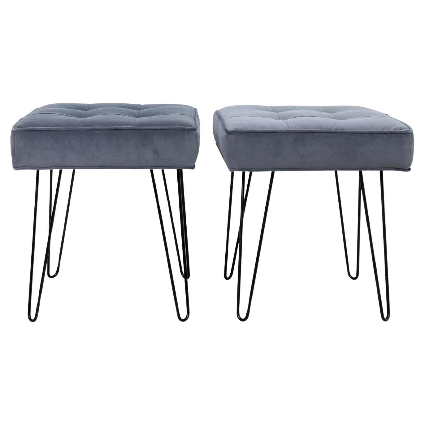 Pair of Midcentury Style Hairpin Benches Quick Ship For Sale